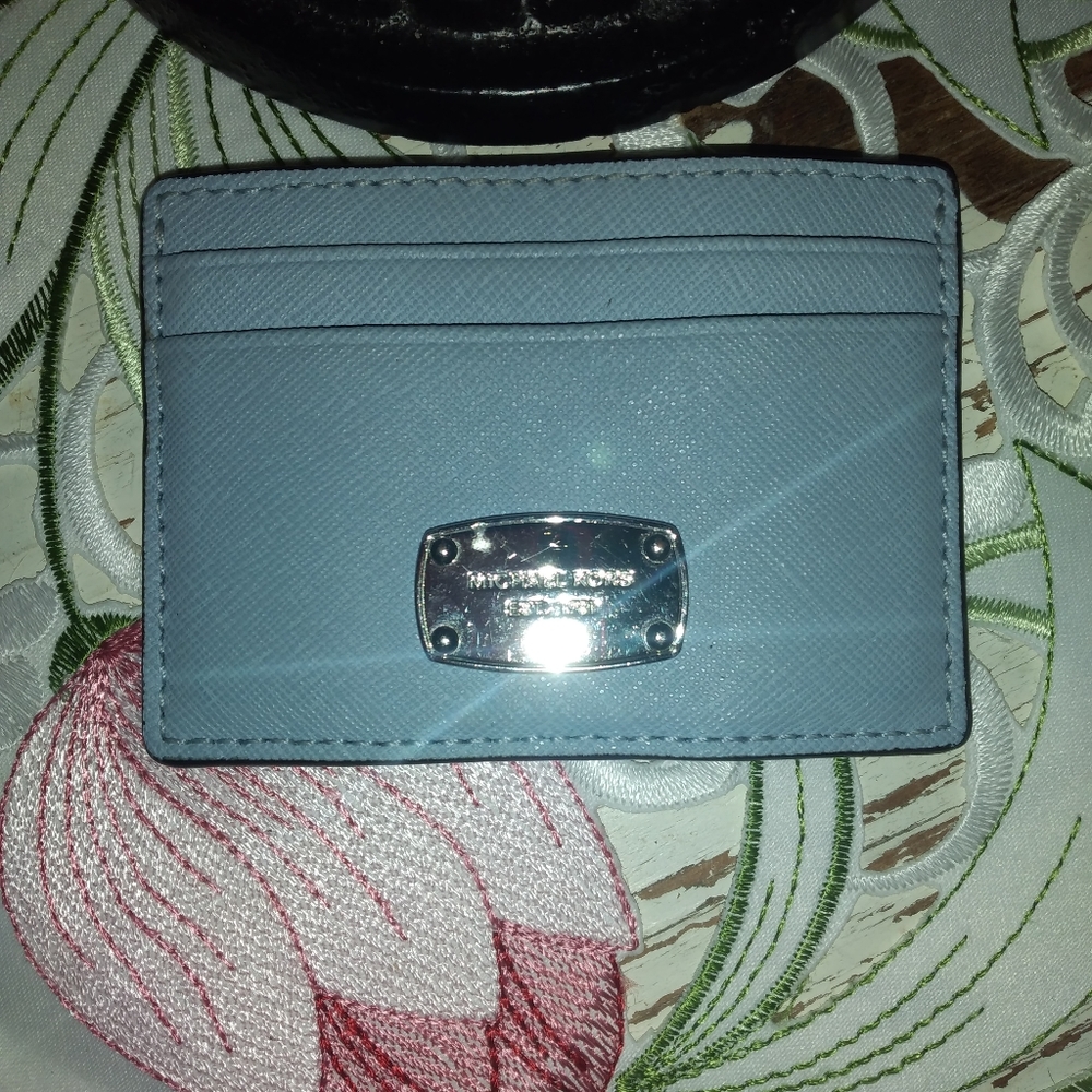 Michael Kors blue credit card holder